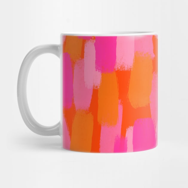 Abstract, Pink and Orange, Paint Brush Effect by OneThreeSix